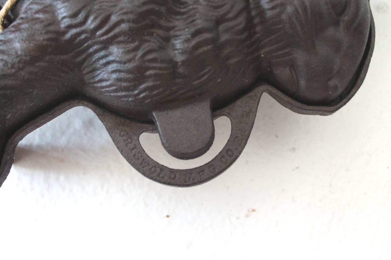 American 19th Century Griswold Large Iron Rabbit Chocolate Mold