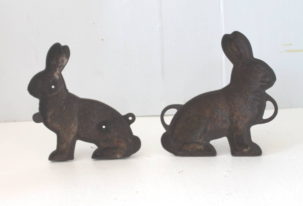 19th Century Griswold Large Iron Rabbit Chocolate Mold 1