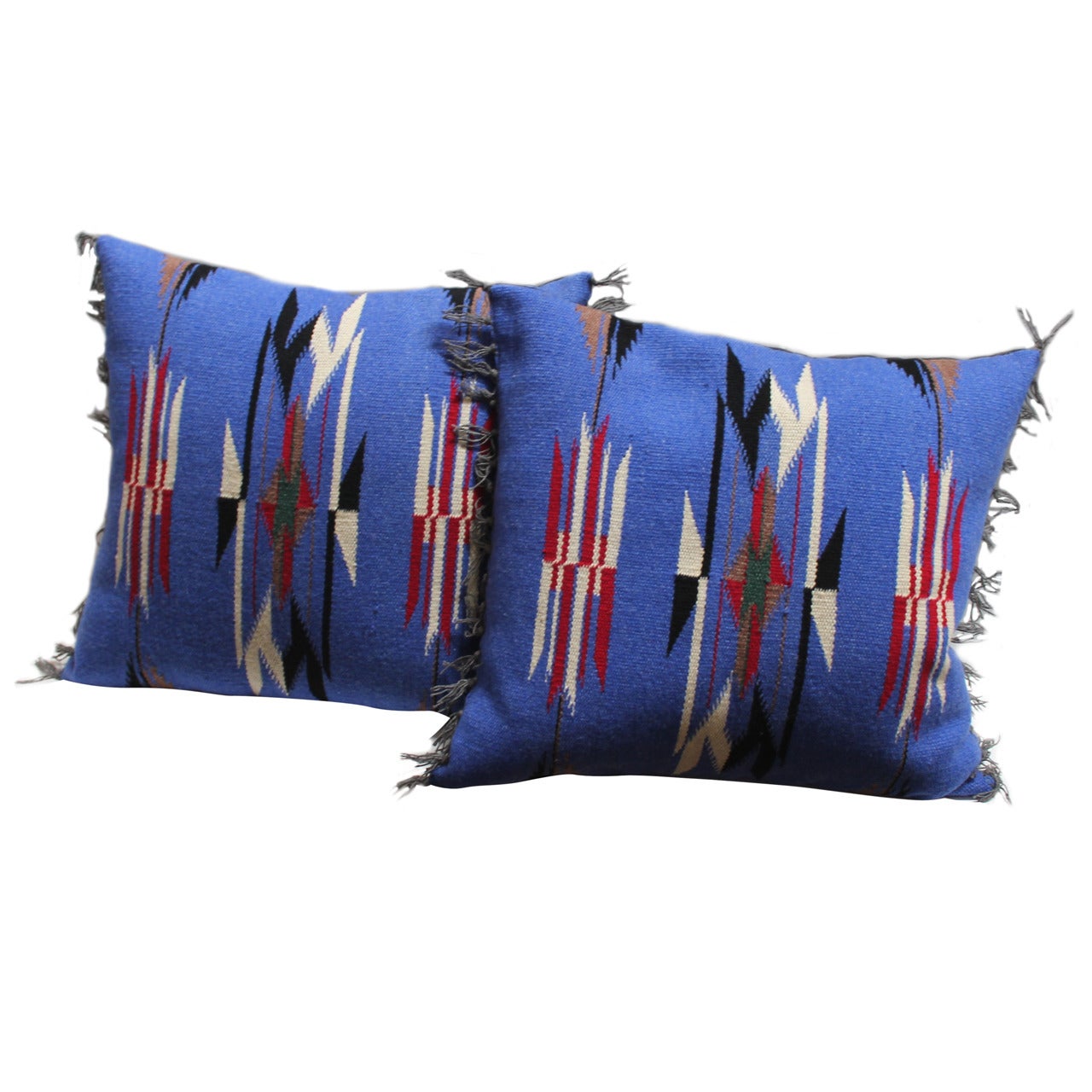 Pair of Mexican-American Chimayo Indian Weaving Pillows