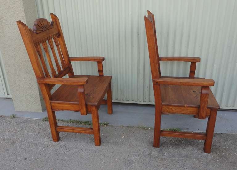 Mid-20th Century Pair of New Mexico Hand Made Chairs