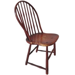 Fantastic Original  Salmon Painted 19thc Windsor Chair