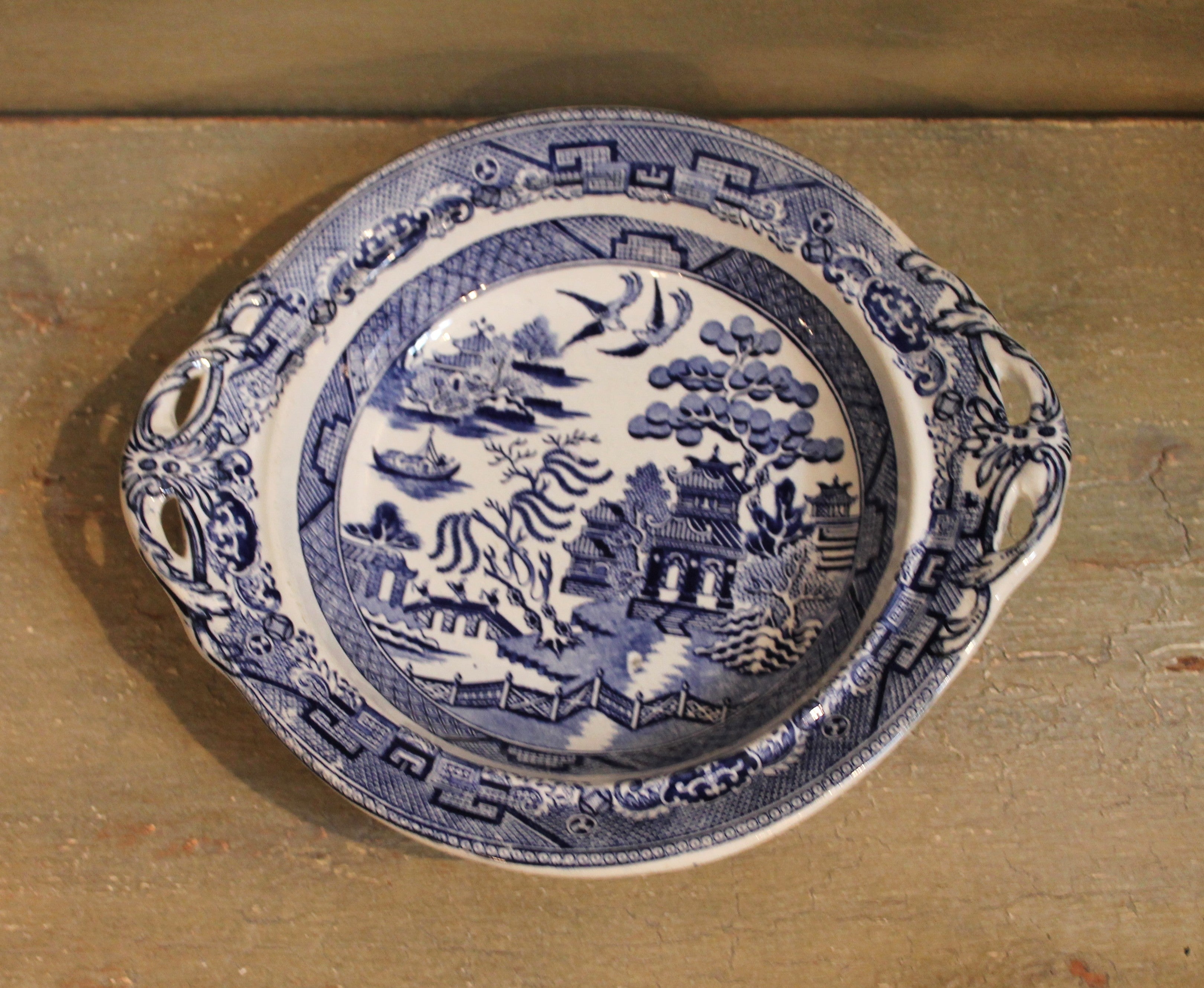 R. Hammersley Early Blue Willow Transferware Serving Bowl