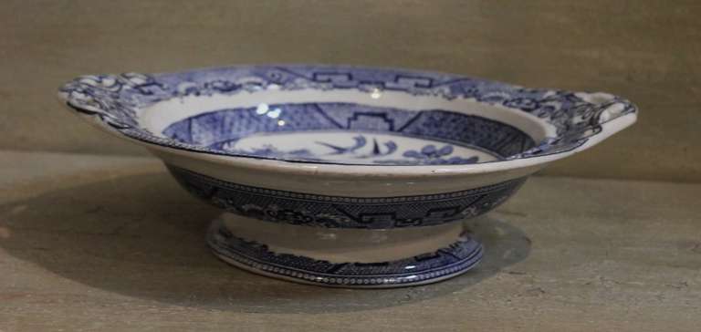 blue willow serving bowl