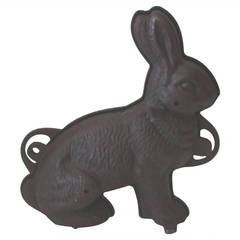 Used 19th Century Griswold Large Iron Rabbit Chocolate Mold