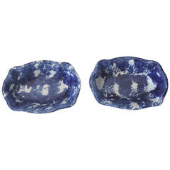 Pair of 19th Century Spongeware Vegetable Serving Bowls 5