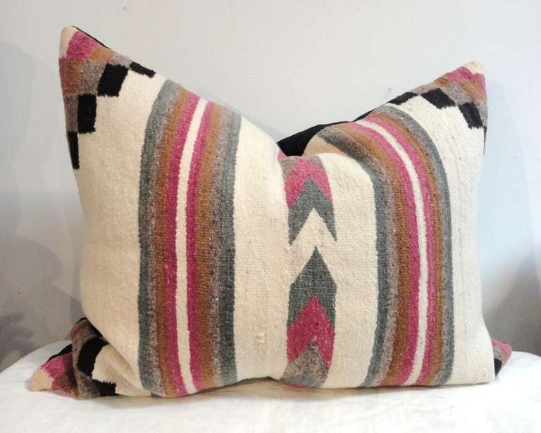 Amazing Navajo Indian Weaving Saddle Blanket Pillow at 1stDibs