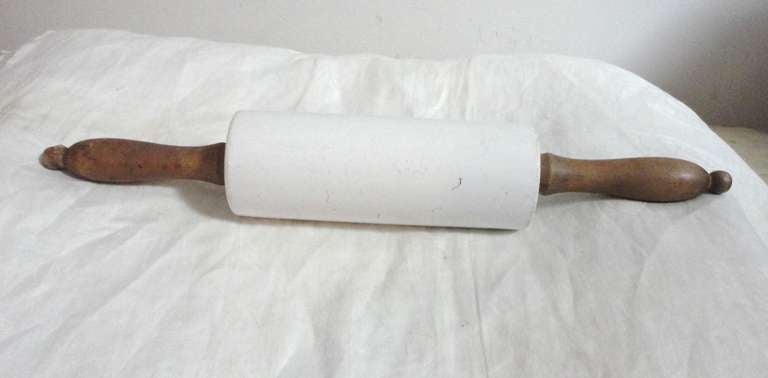 19th Century 19thc Ironstone Rolling Pin From New England