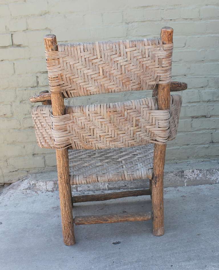 20th Century Old Hickory Barrell Back Rustic Armchair