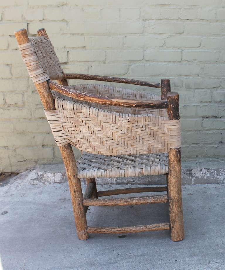 Old Hickory Barrell Back Rustic Armchair 1