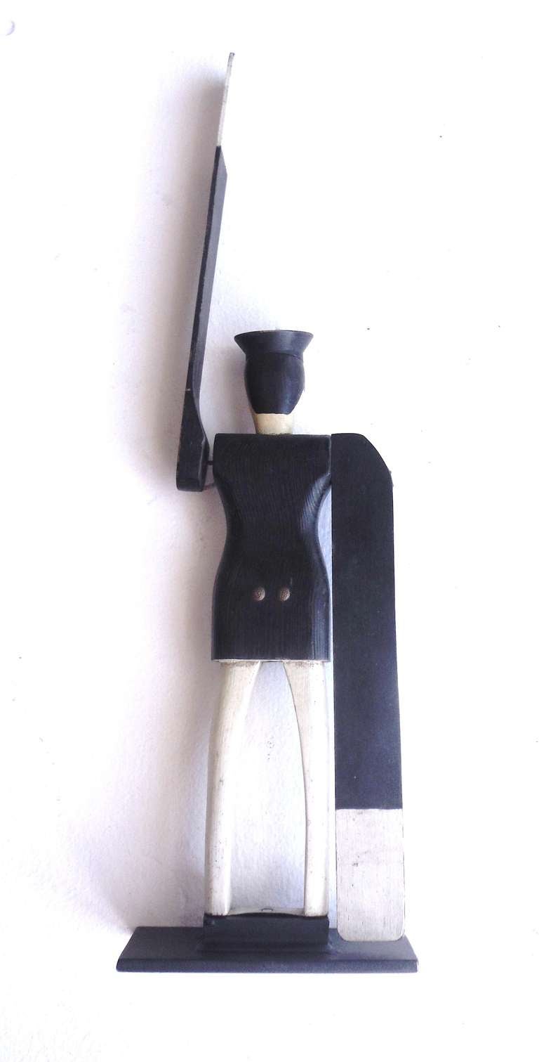 All Original Early Hand-Carved Policeman Whirligig 2