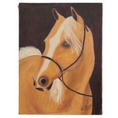 Mid-Century Palomino Horse Painting