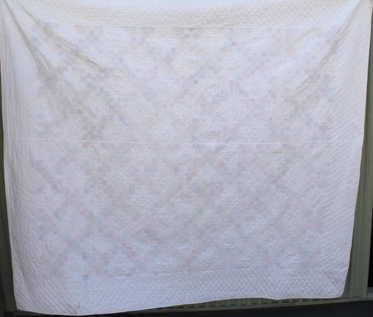 Country Signed and Dated Postage Stamp Triple Irish Chain Quilt