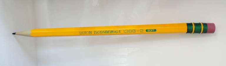 Trade sign Pencil with removable eraser top.This signed Dixon pencil is made from fiberglass and it is also a container that was made for filling.This large pencil was used in stationary stores as large trade sign for pencil sales.It is from the