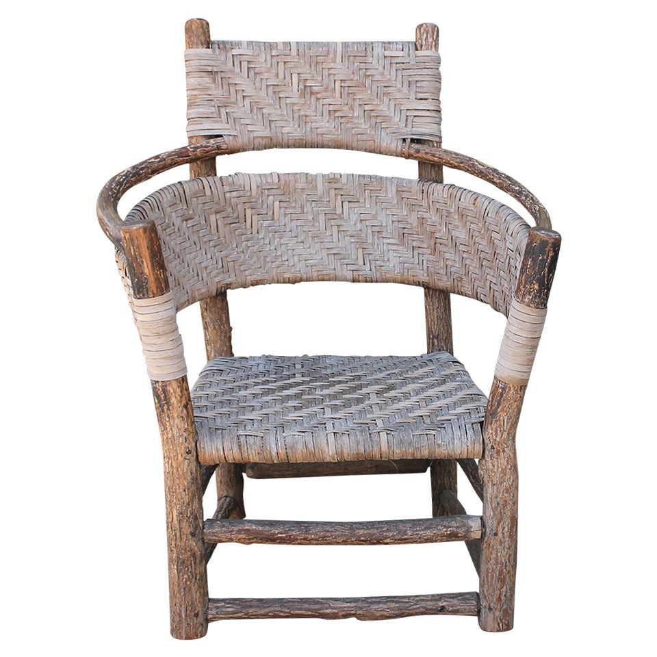 Old Hickory Barrell Back Rustic Armchair