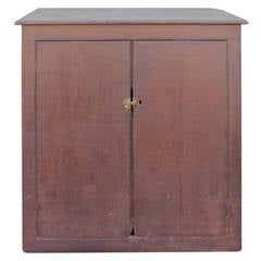 19th Century Wall Cabinet in Original Painted Brown Surface 6
