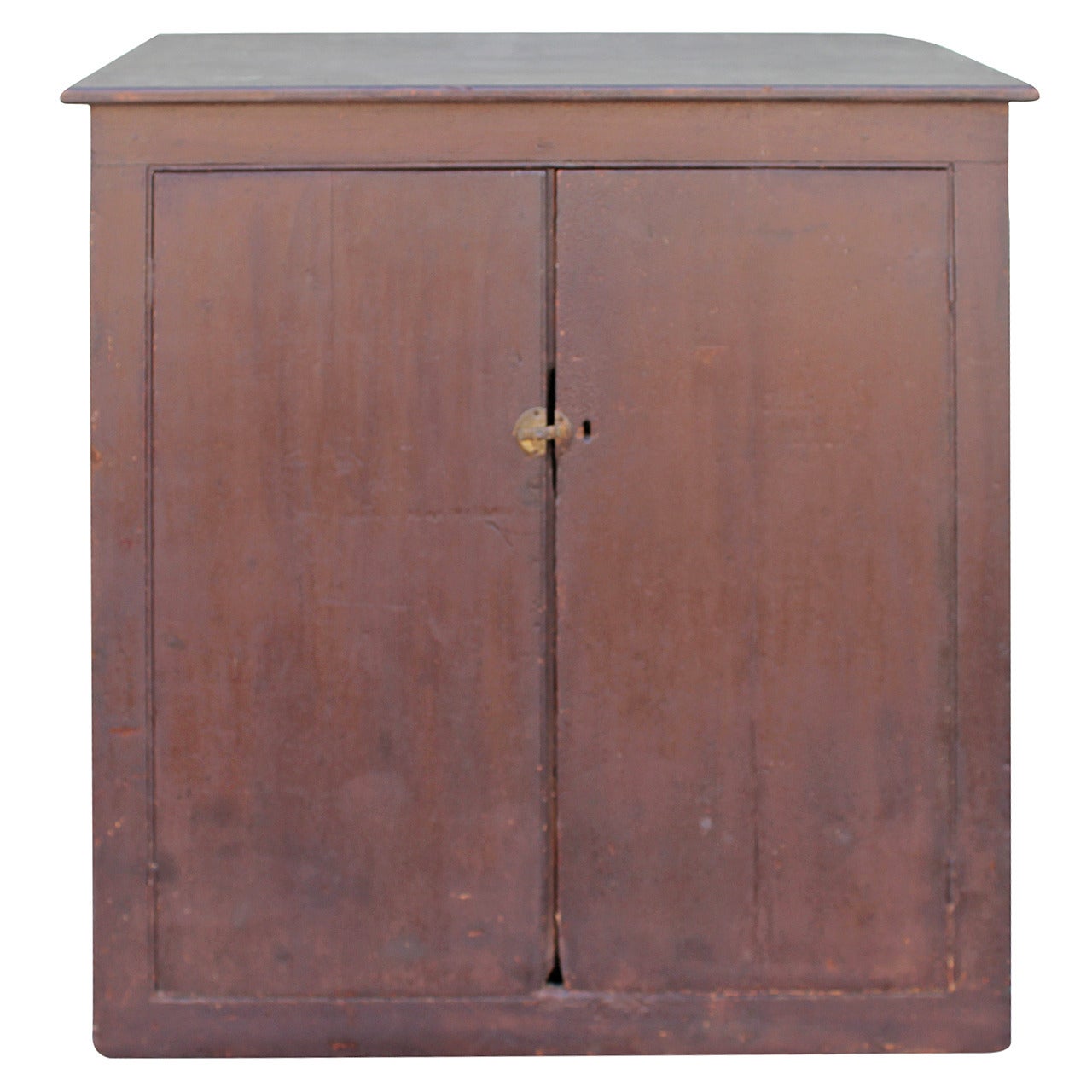 19th Century Wall Cabinet in Original Painted Brown Surface For Sale