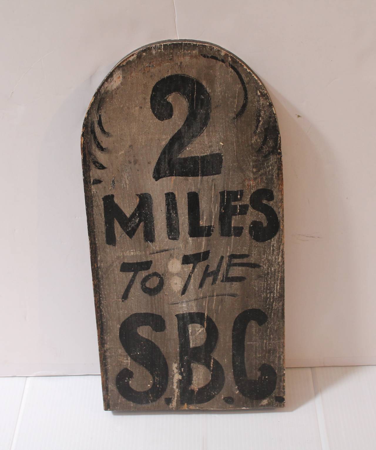 This plank wood and all original painted trade sign was found in New England and is double sided. It is in great condition with minor paint loss consistent with age and wear. Great addition to any Folk Art or Americana collection.