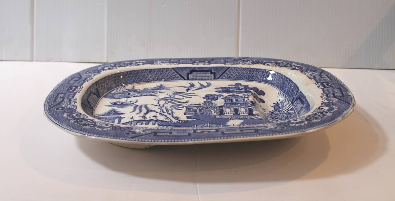 blue willow platter large