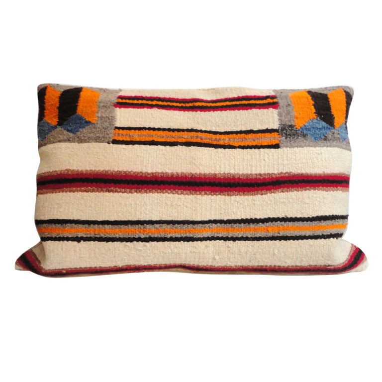 Navajo Indian Weaving/Saddle Blanket Pillow with Tumbling Blocks at 1stdibs