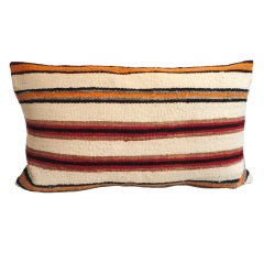 Vintage Navajo Indian Saddle Blanket Striped Weaving Bolster Pillow