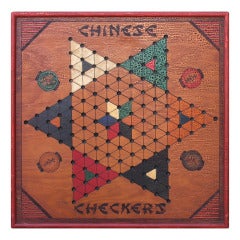 Vintage Oversized Hand Painted Chinese/Traditional Checkers Game Board