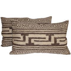 Pair of Mexican Indian Weaving Bolster Pillows