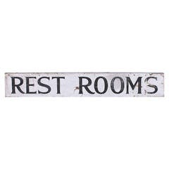 Early Plank Rustic Rest Room Sign From A Campsite