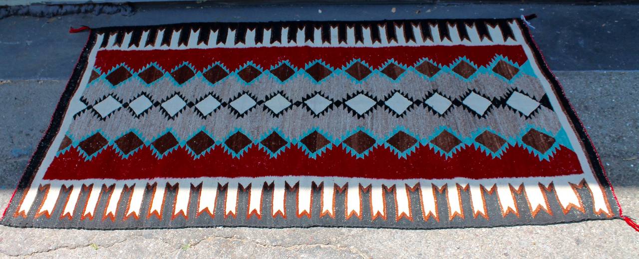 Colorful Navajo Indian Weaving In Excellent Condition In Los Angeles, CA