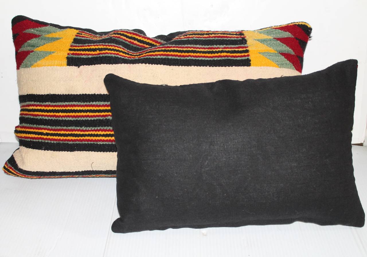American Amazing Pair of Navajo Indian Weaving Pillows