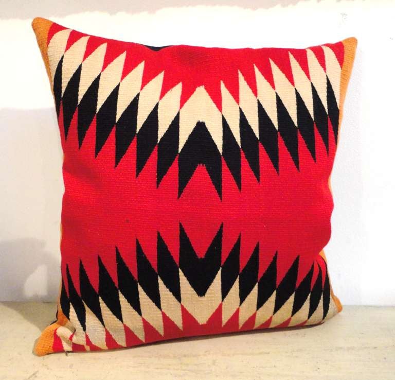 Fantastic 19thc Navajo  Indian German Town Weaving Pillow