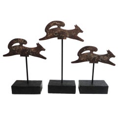 Vintage Fantastic Collection of Three 19th Century Cast Iron Foxes - Target Shoot's
