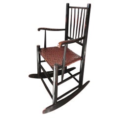 Fantastic Early 19th c. Stick Windsor Rocking Chair From New England