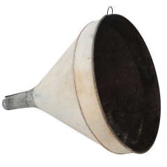 Monumental 19th Century Original White Painted Tin Funnel Trade Sign 4