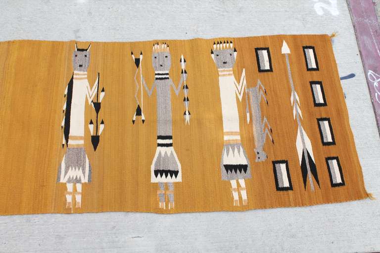 American Unusual Pictorial Yei Navajo Weaving