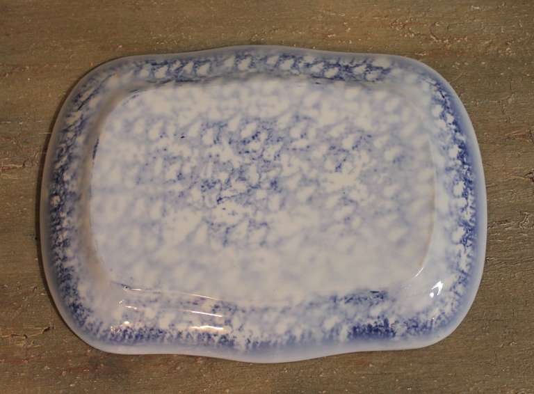 American Pair of 19th Century Sponge-Ware Platters For Sale