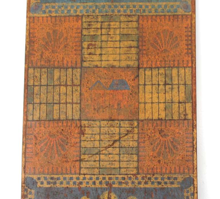 Extremely Rare 19th c. Original Painted Gameboard 1