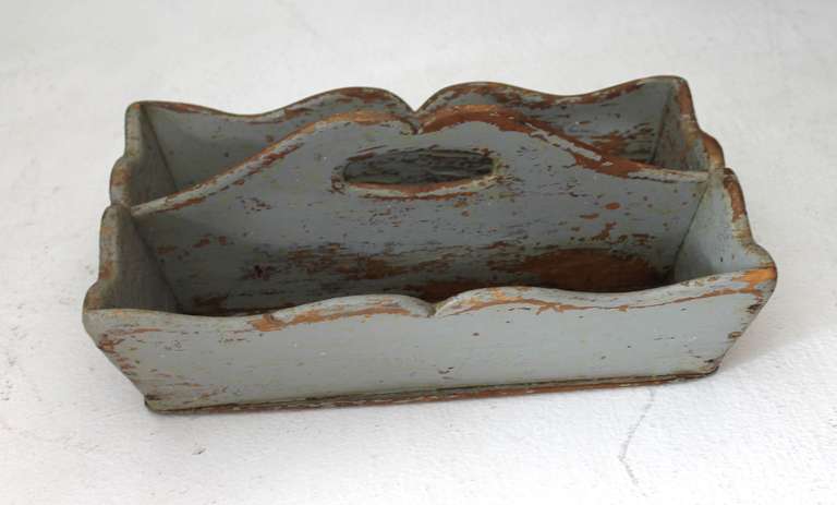 American Late - 19th Century Original Painted Cutlery Tray