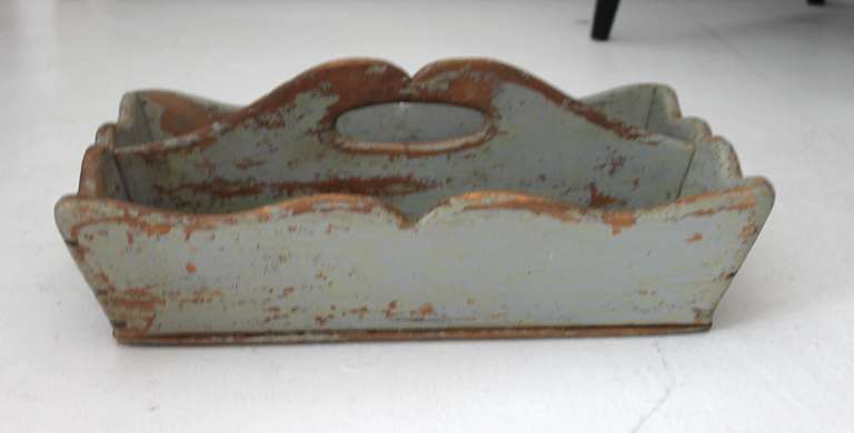 Late - 19th Century Original Painted Cutlery Tray 2