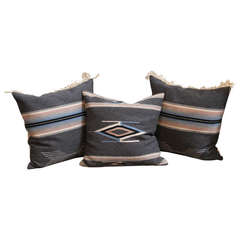 Vintage Set of Three New Mexican Serape Pillows