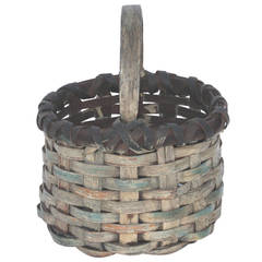 19th Century Original Painted Small Basket