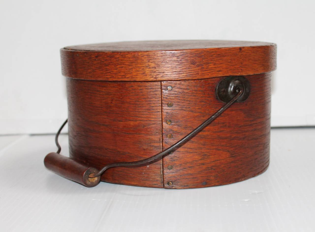 Wood 19th Century Natural Surface Bail Handled Pantry Box
