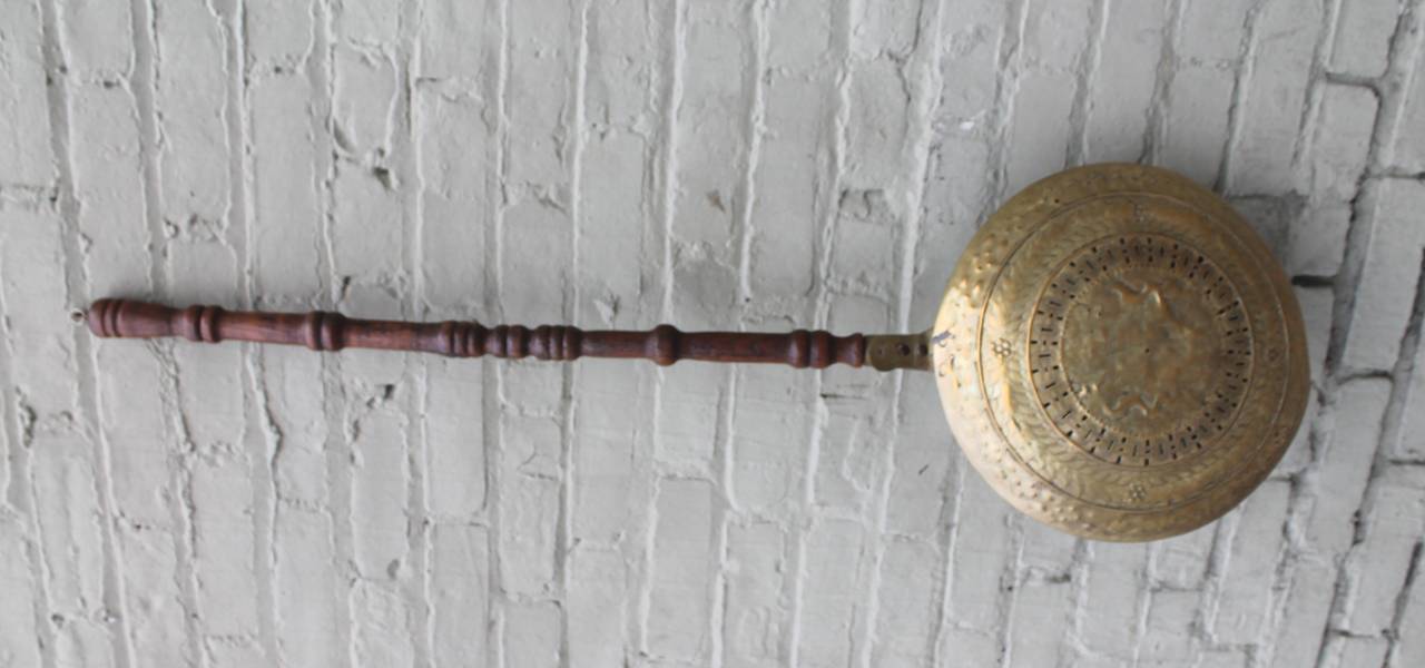 Dated 1633 All Original Brass and Copper with Wood Handled