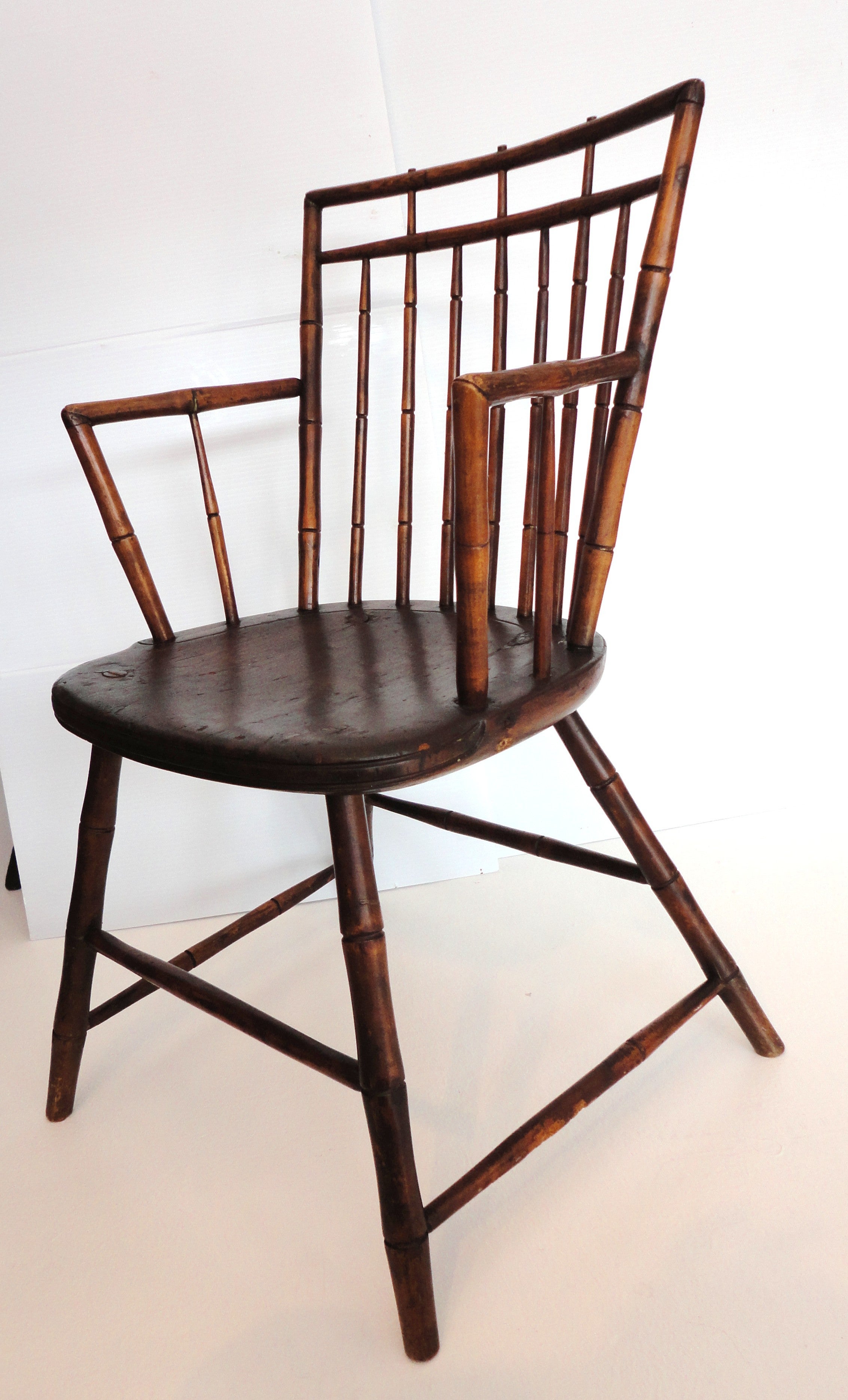 19th C. New England Birdcage Windsor Arm Chair
