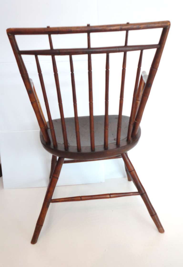 American 19th C. New England Birdcage Windsor Arm Chair