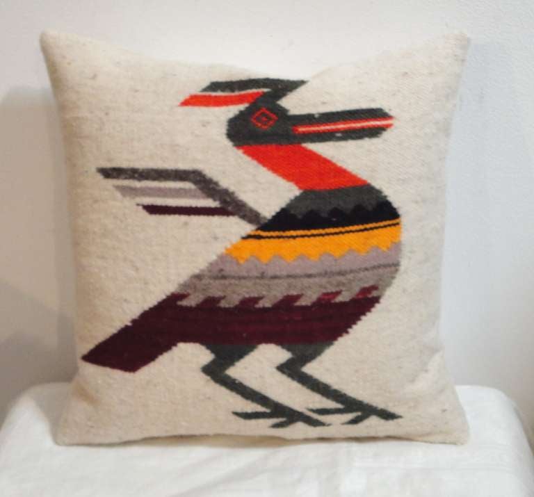 Navajo Indian Weaving Road Runner Pillow