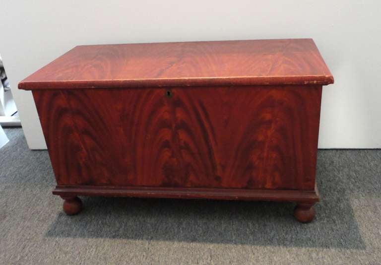 manta original del s. XIX salmón y decorada de Pensilvania  Pecho Adirondack en venta