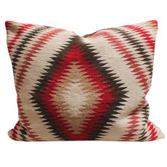 Monumental Navajo Indian Eye Dazzler Weaving Pillow