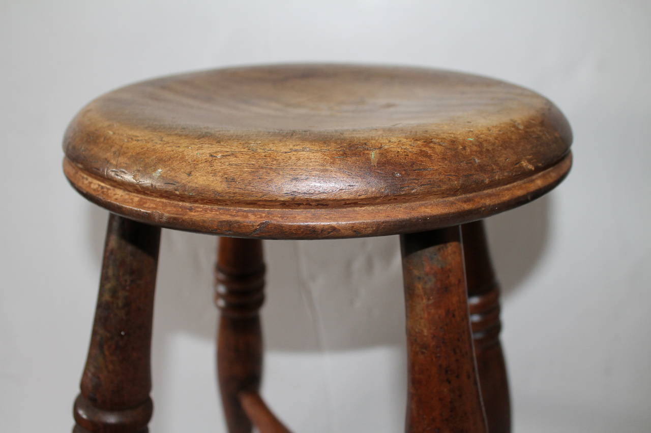 Adirondack 19th Century English Walnut Stool