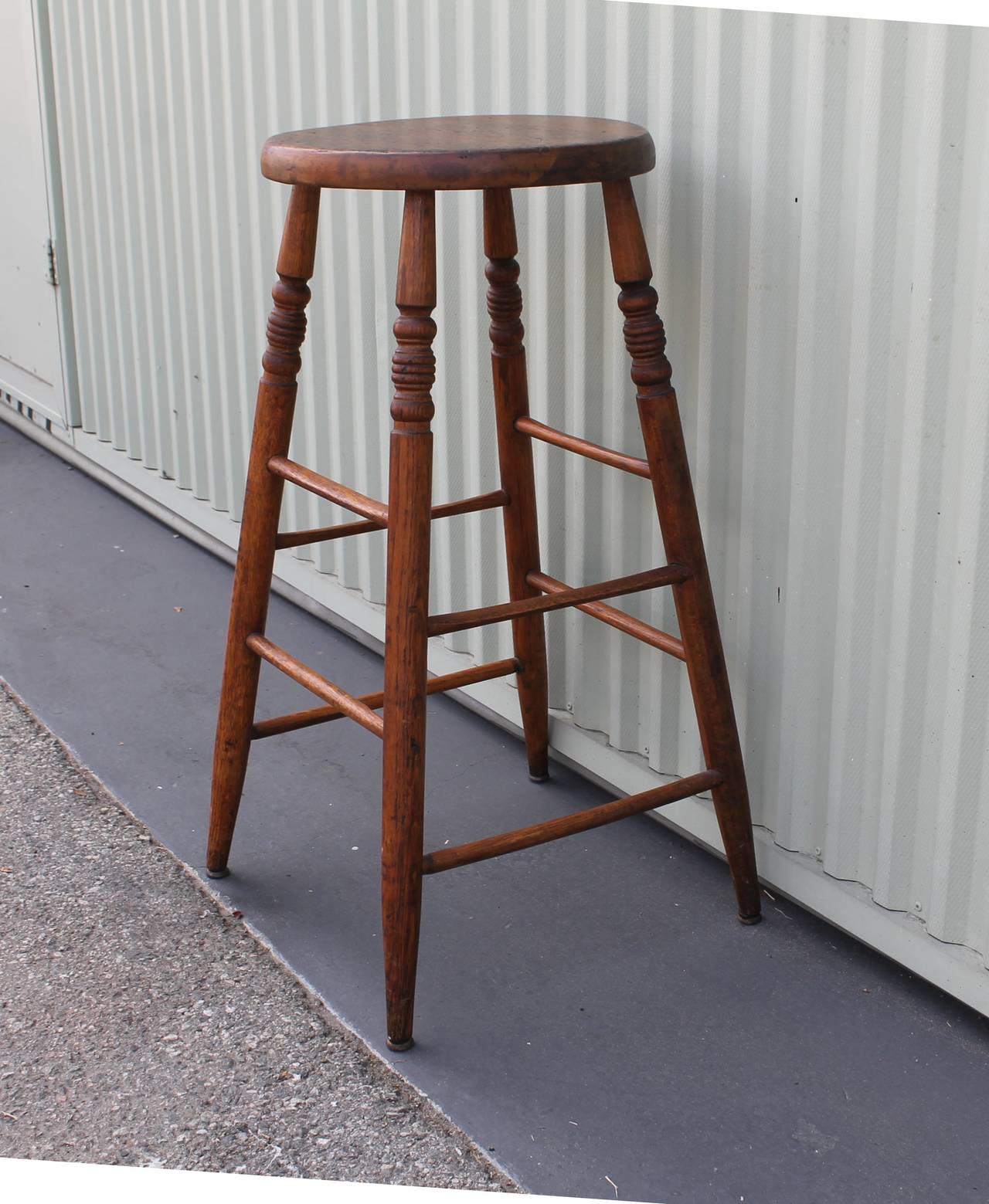Country Shaker Style Weavers Stool from New England