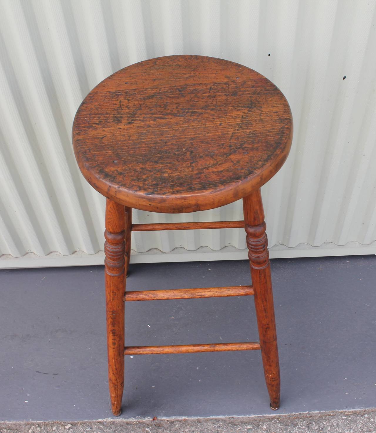 American Shaker Style Weavers Stool from New England